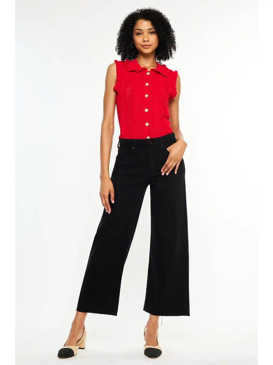 Layla High Rise Crop Wide Leg Jeans