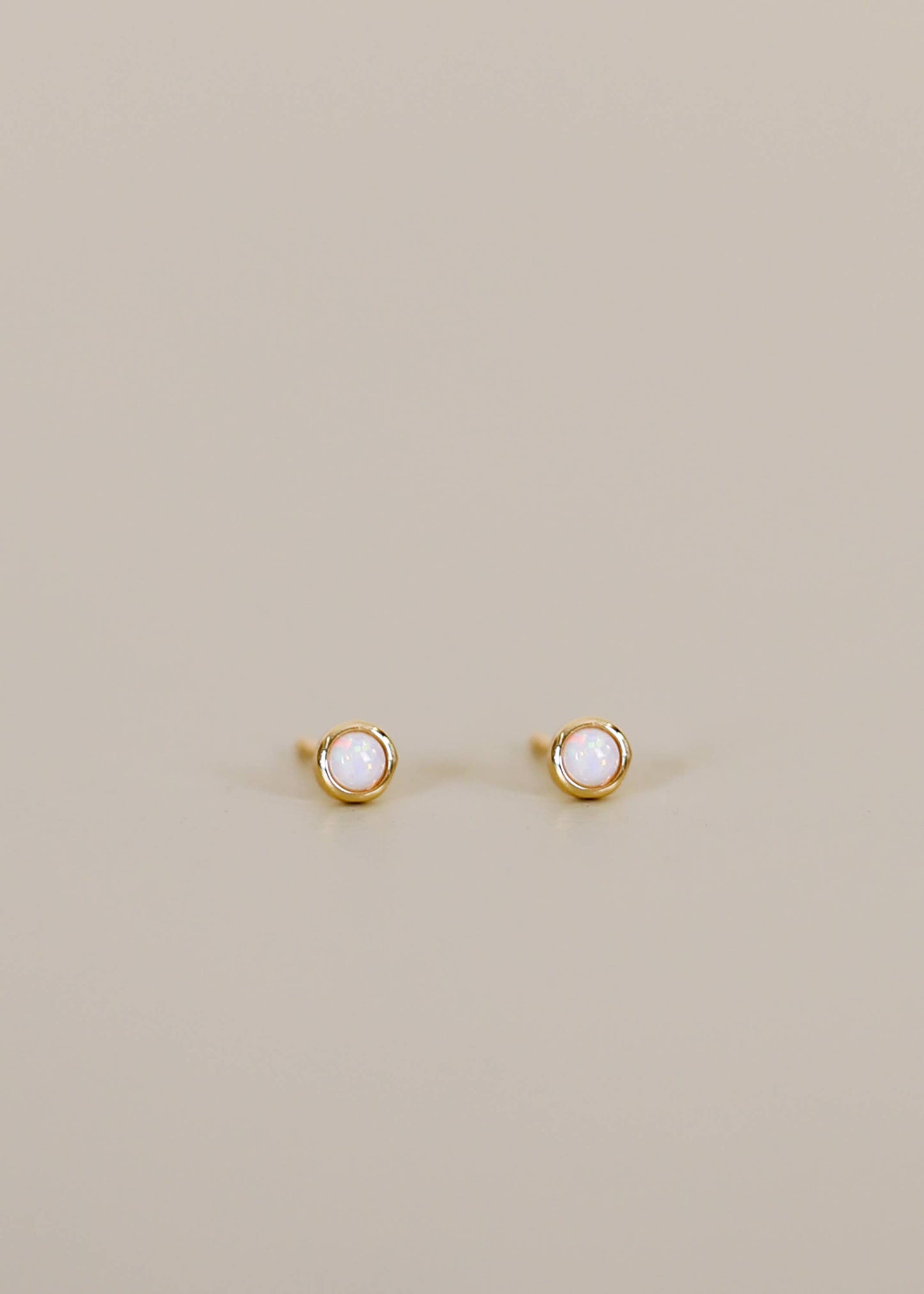 JaxKelly - Simple Stud - White Opal- Earring