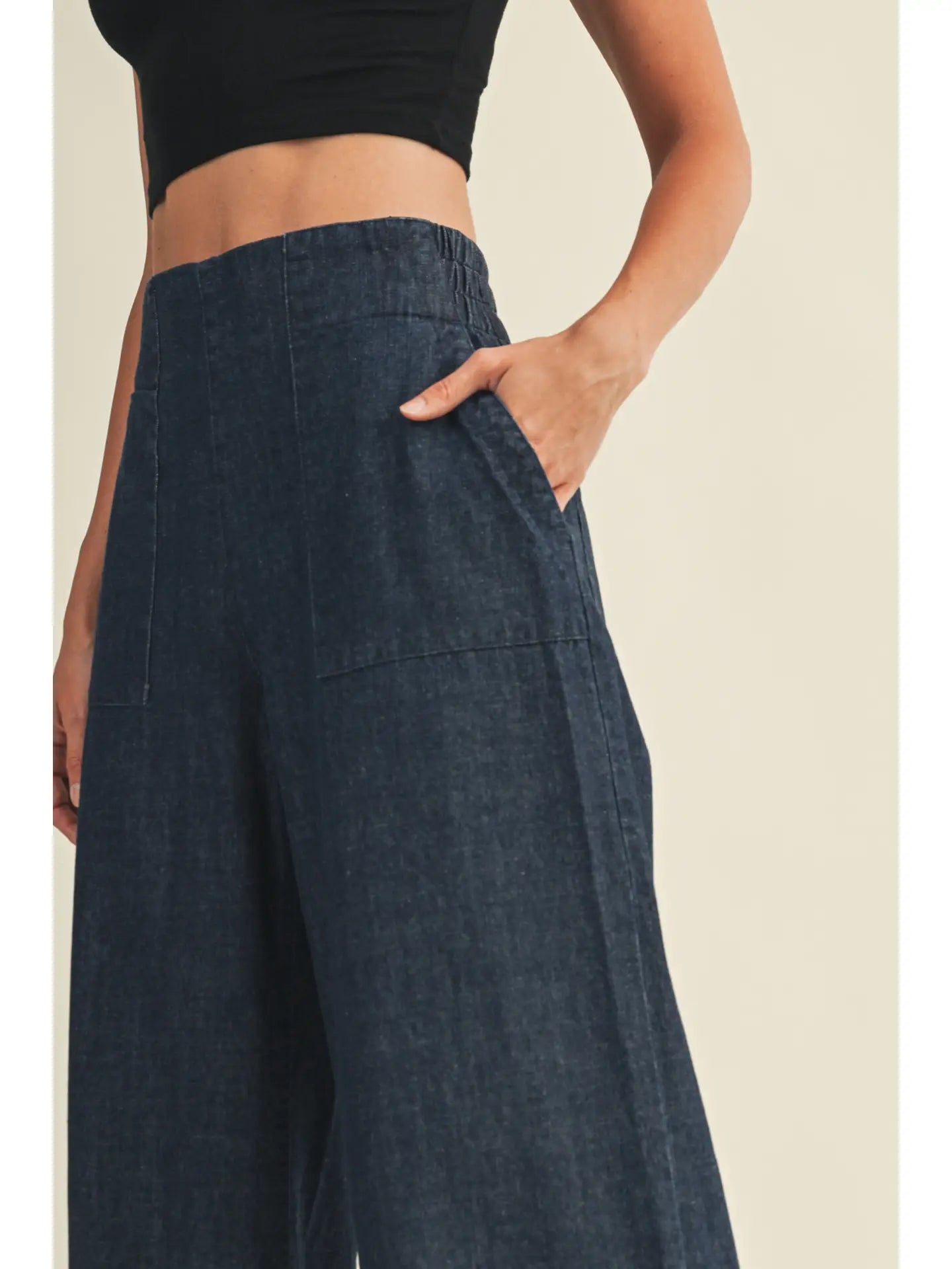 Colette High-Rise Wide-Leg Denim Pants