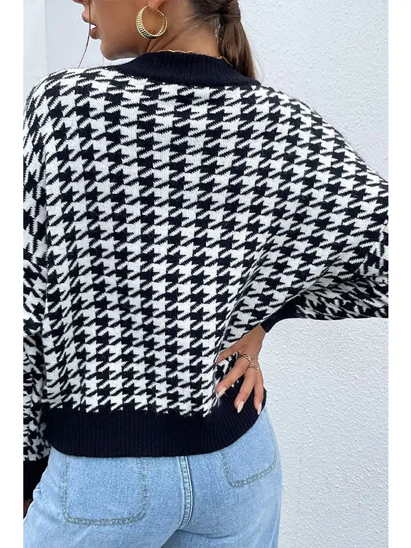 French Houndstooth Sweater