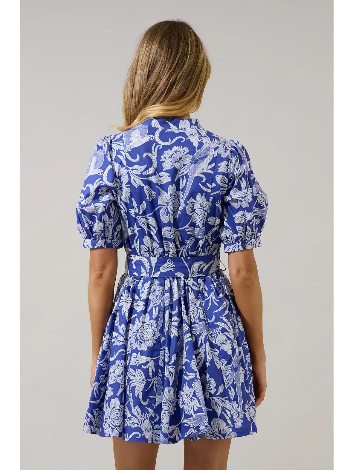 Viry Floral Pleated Mini Dress