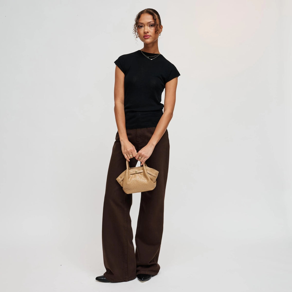Selena Embossed Woven Handbag