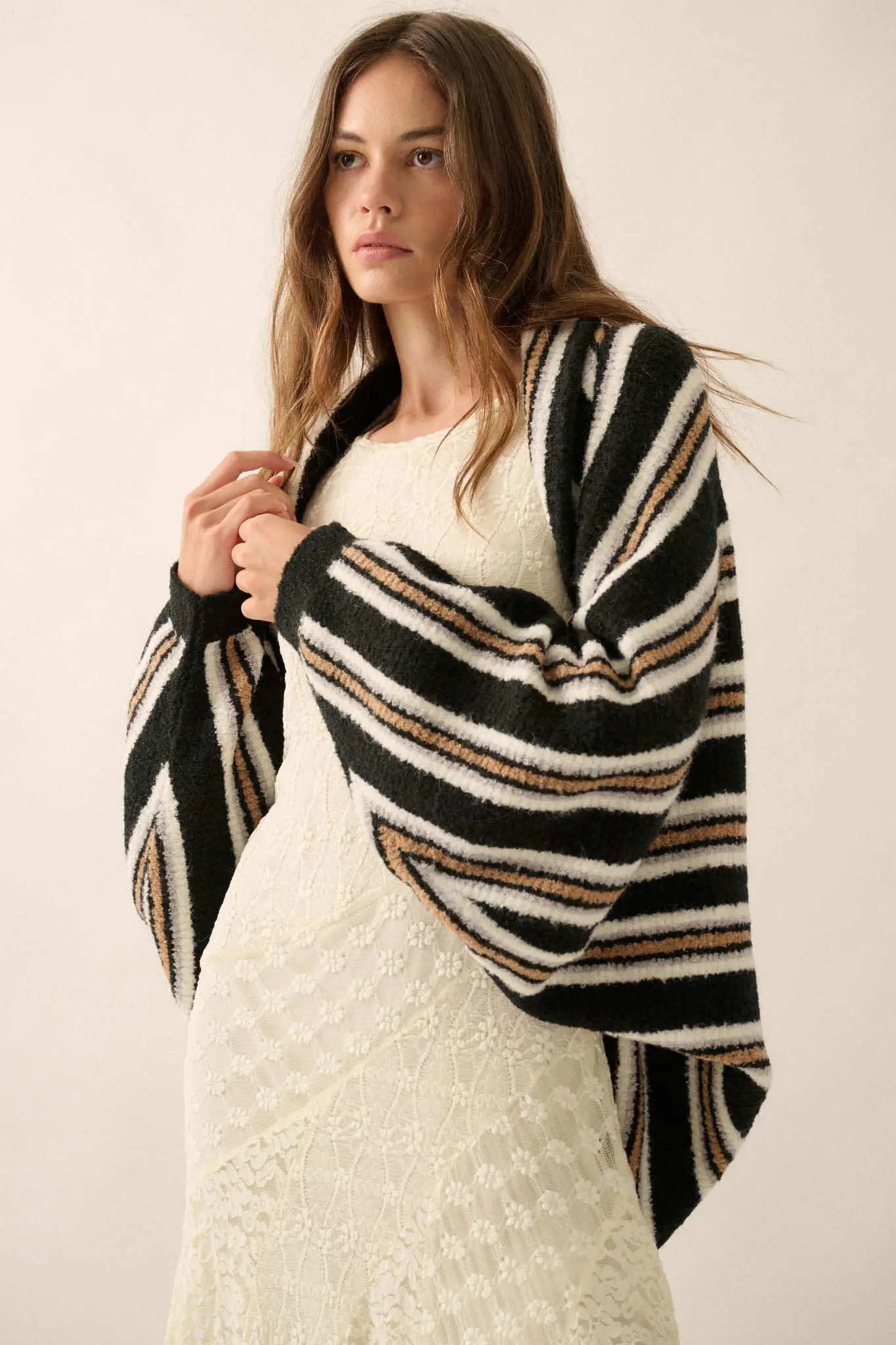 Harper Striped Shrug Cardigan