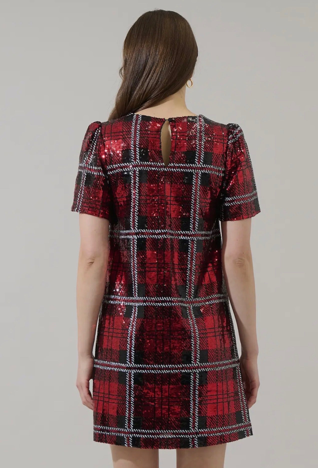 Fedra Sequin Plaid Dress