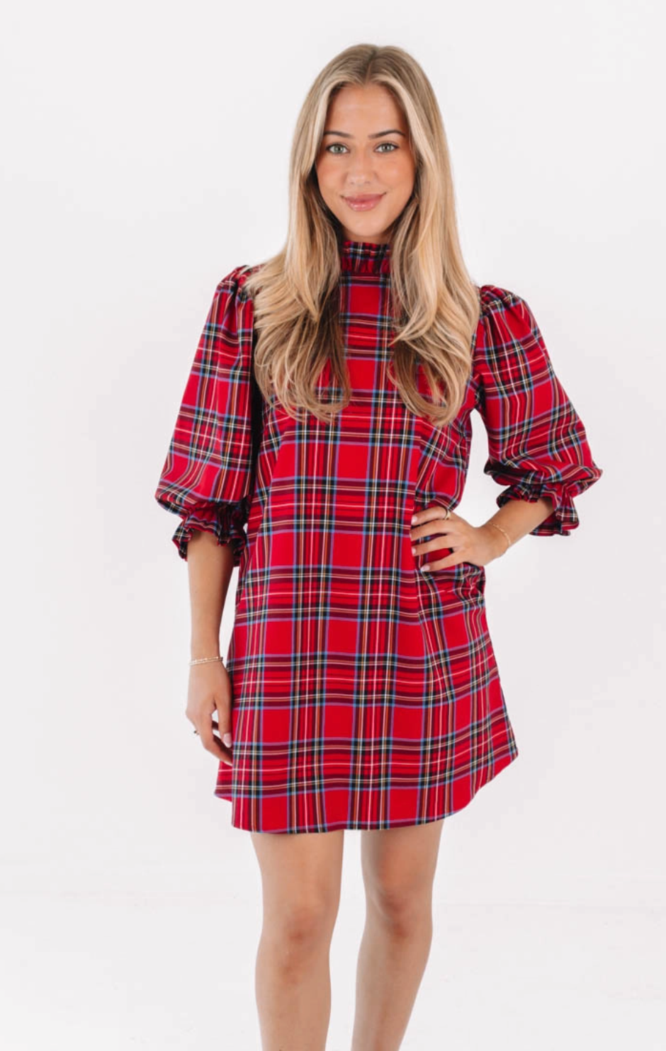 J. Marie Classic Plaid Bow Dress