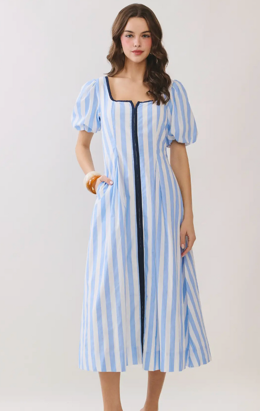 Carolina Striped Midi Dress