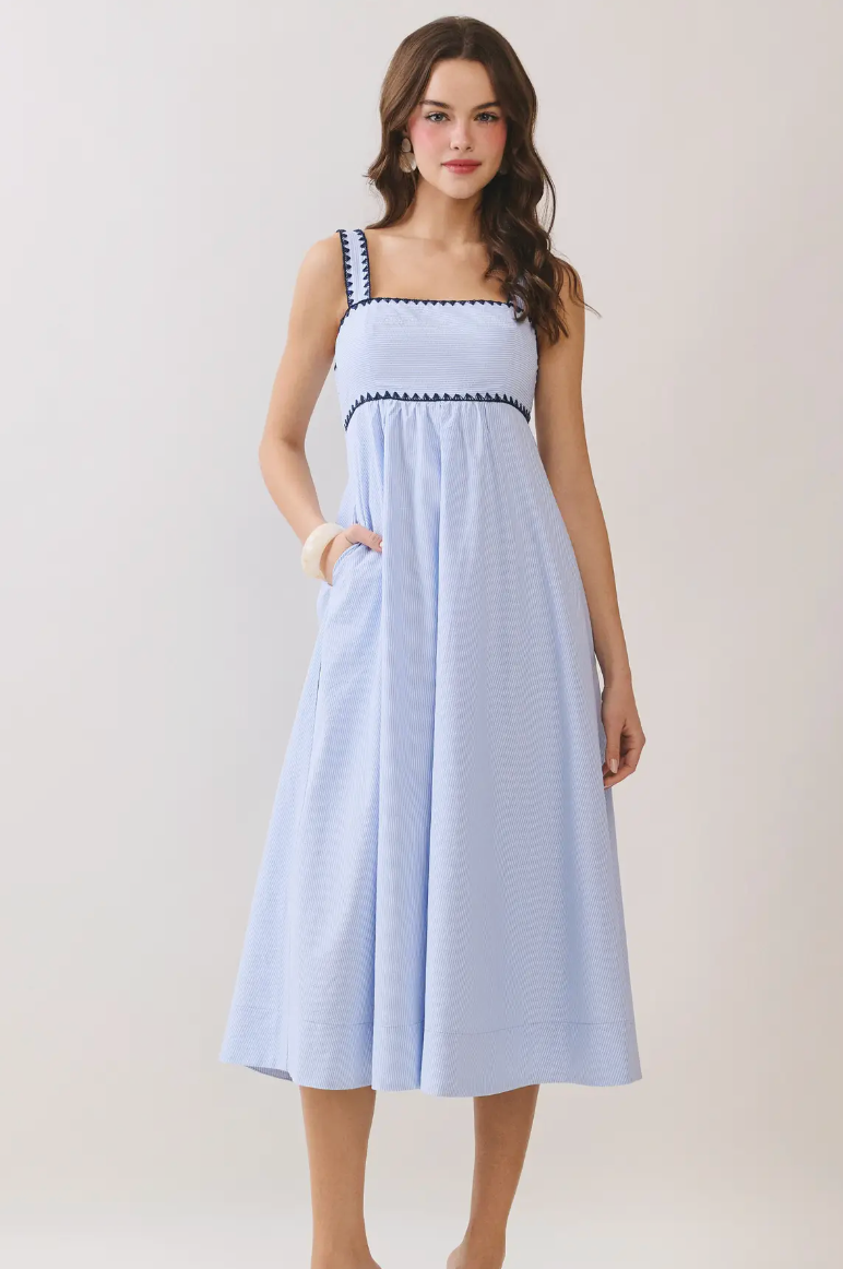 Athena Empire Waist Midi Dress