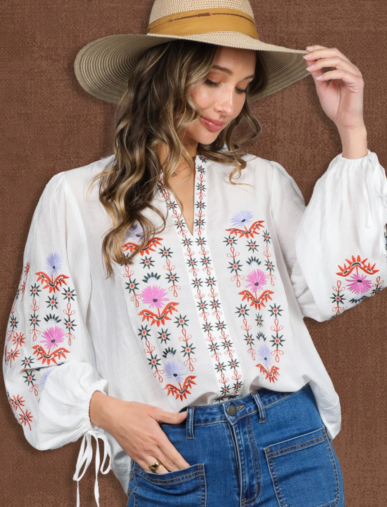 Collette Embroidered Bohemian Top