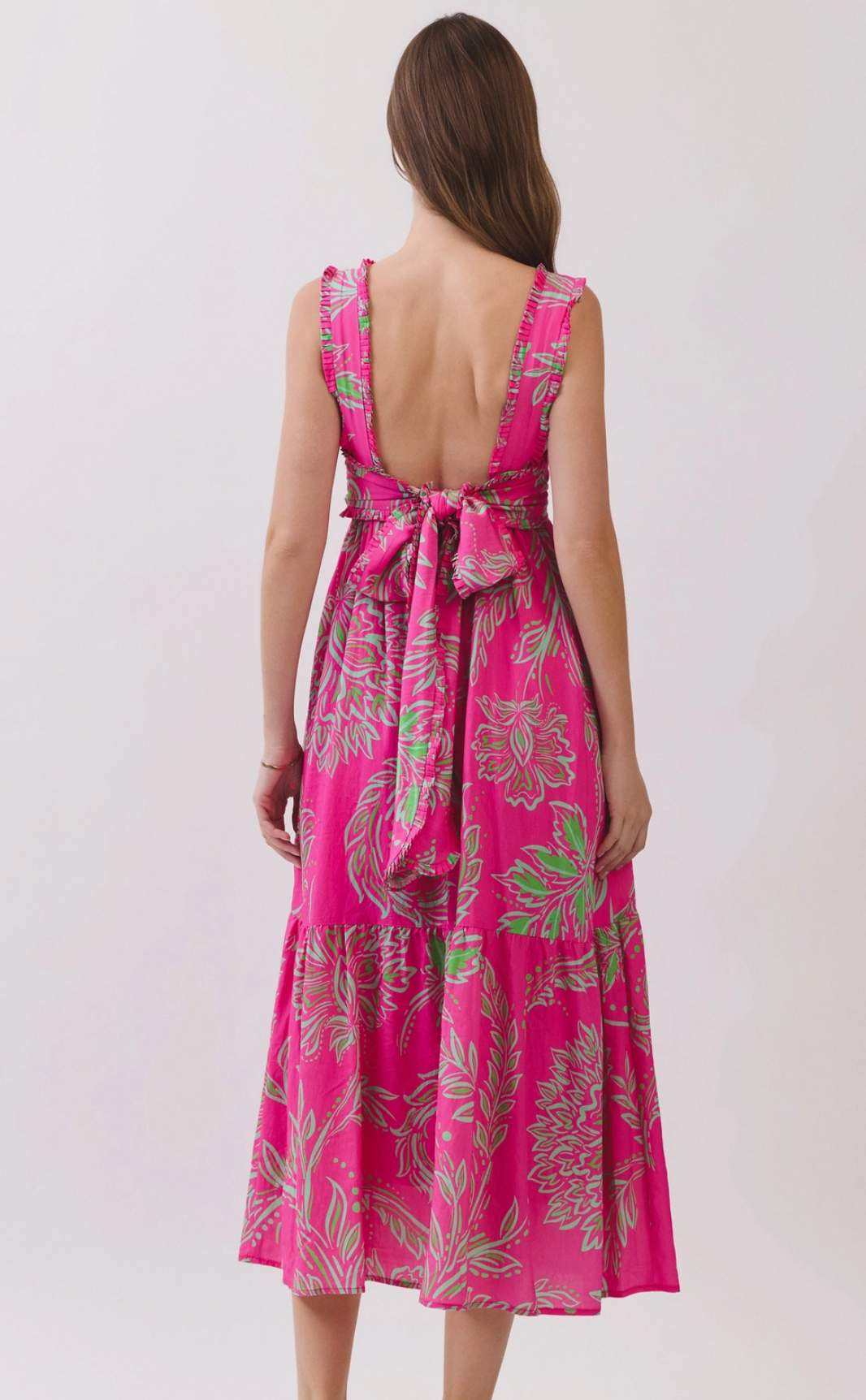 Audra Tropical Print Midi Dress
