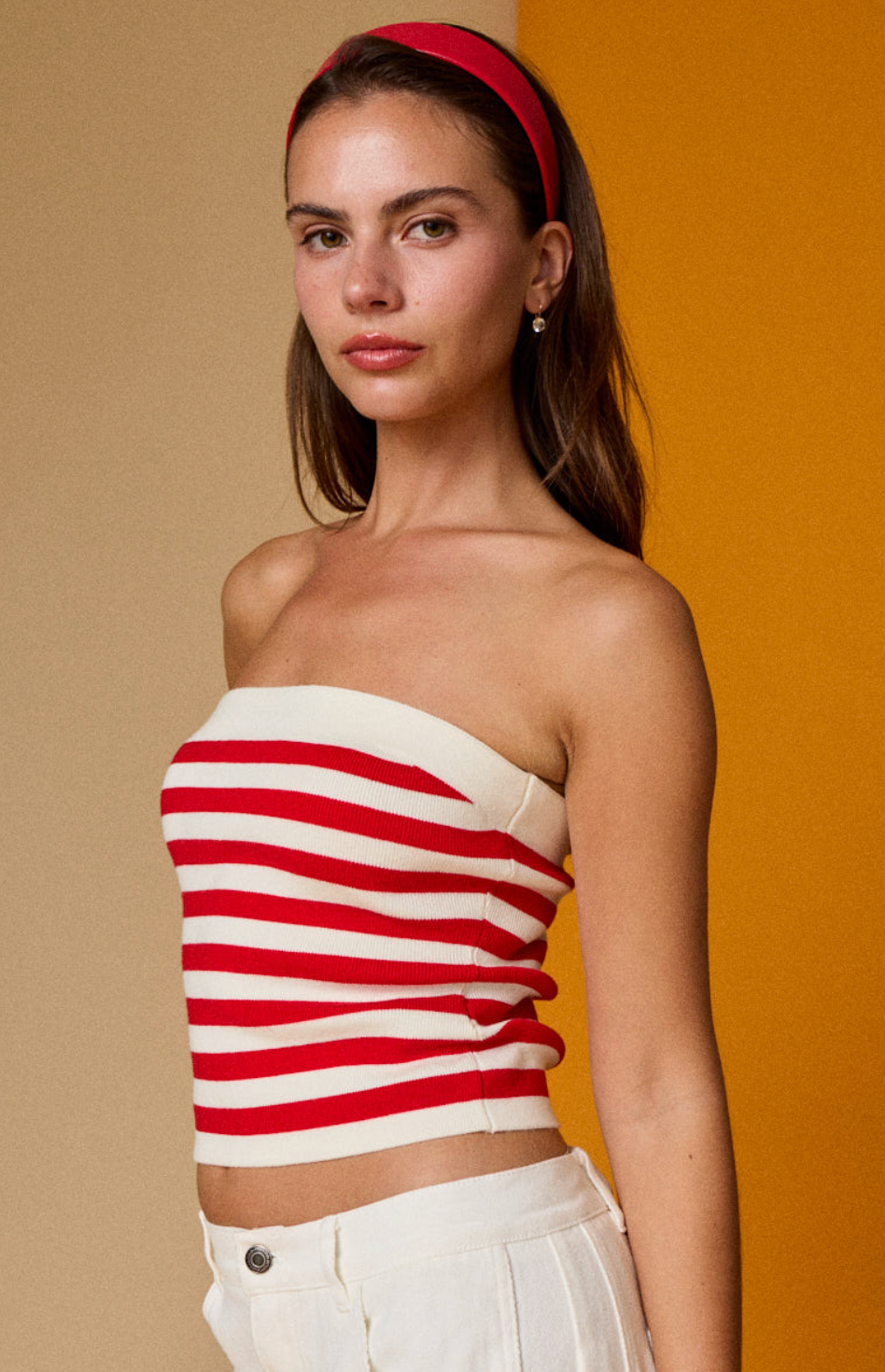 Striped Red Tube Top