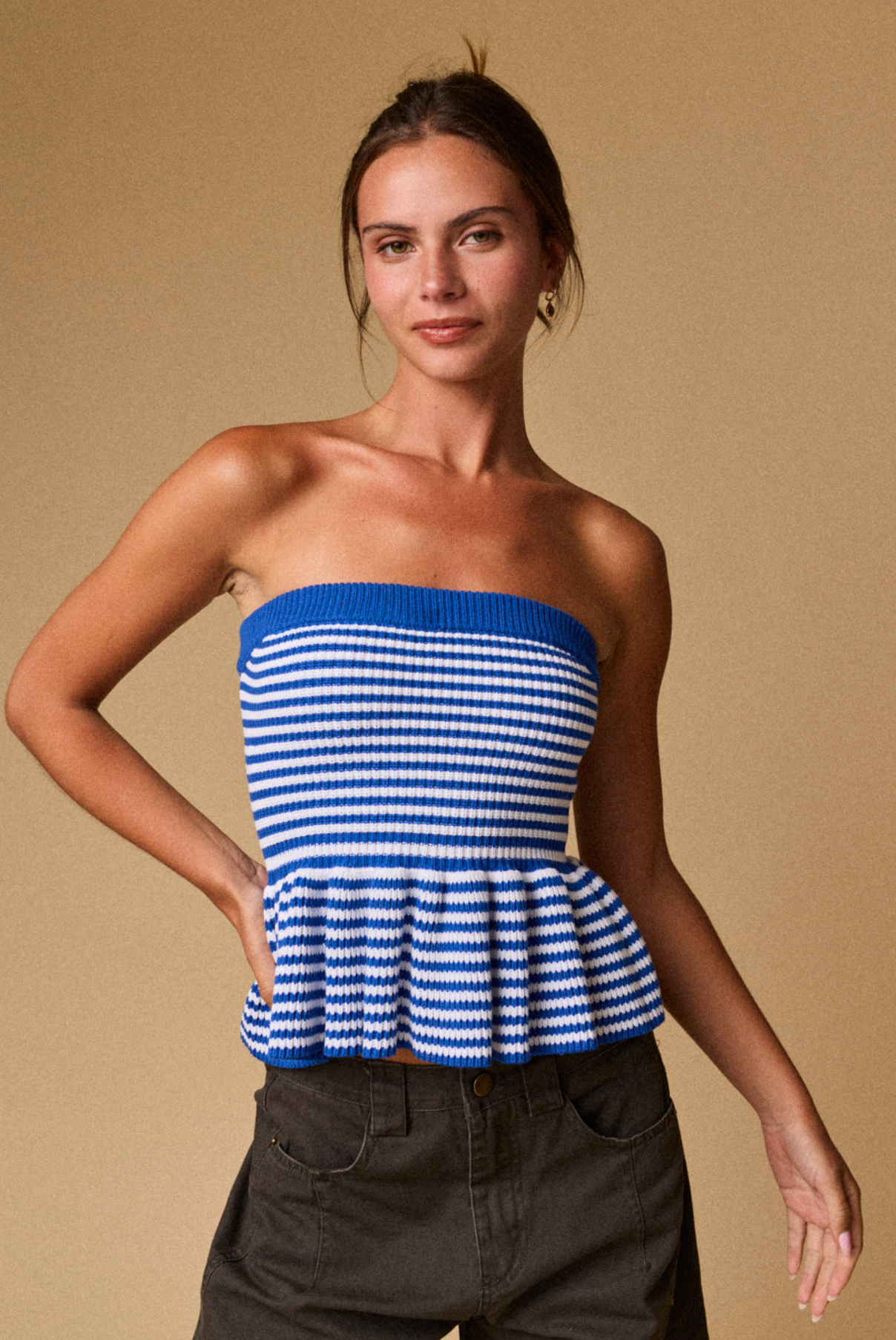 Striped Blue Tube Top