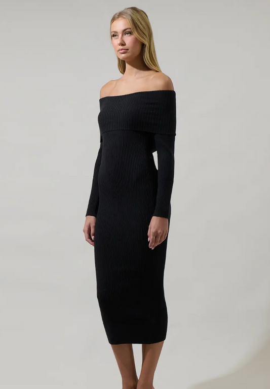 Sugar Lips Off the Shoulder Sweater Dress