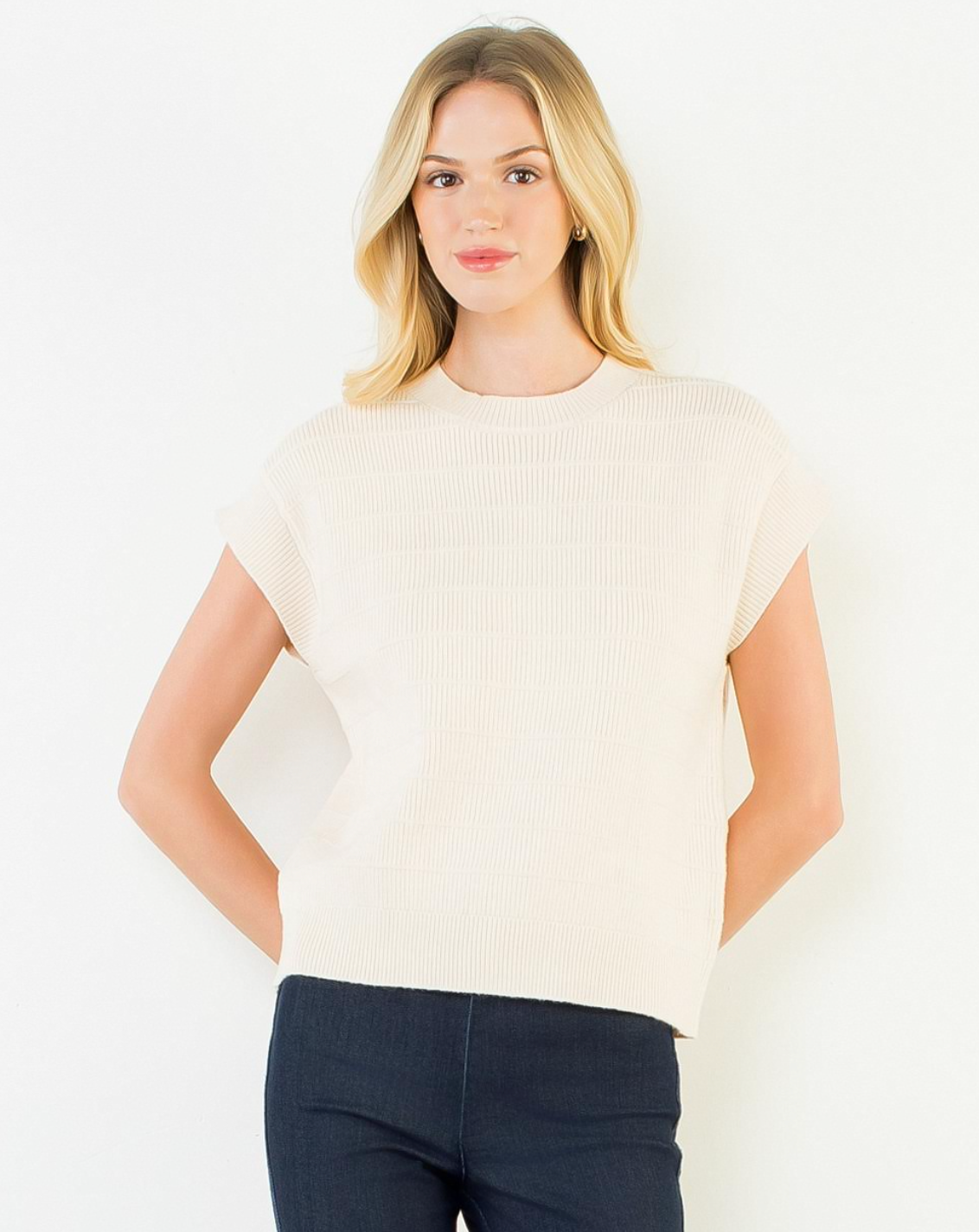 THML Sleevless Cream Sweater Vest