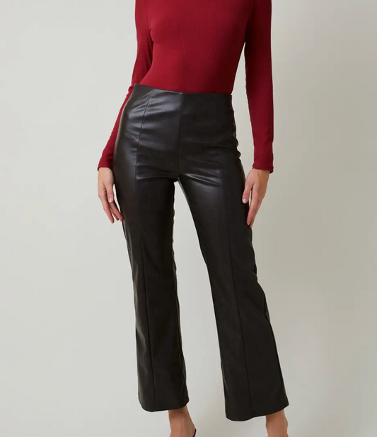Faded Faux Leather Pants
