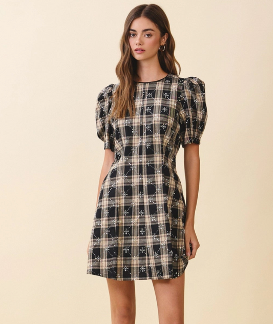 Evelyn Plaid Holiday Dress