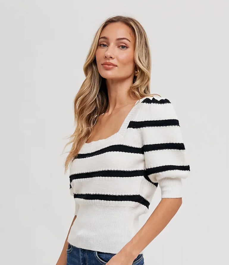 Sweater Puff Sleeve Top