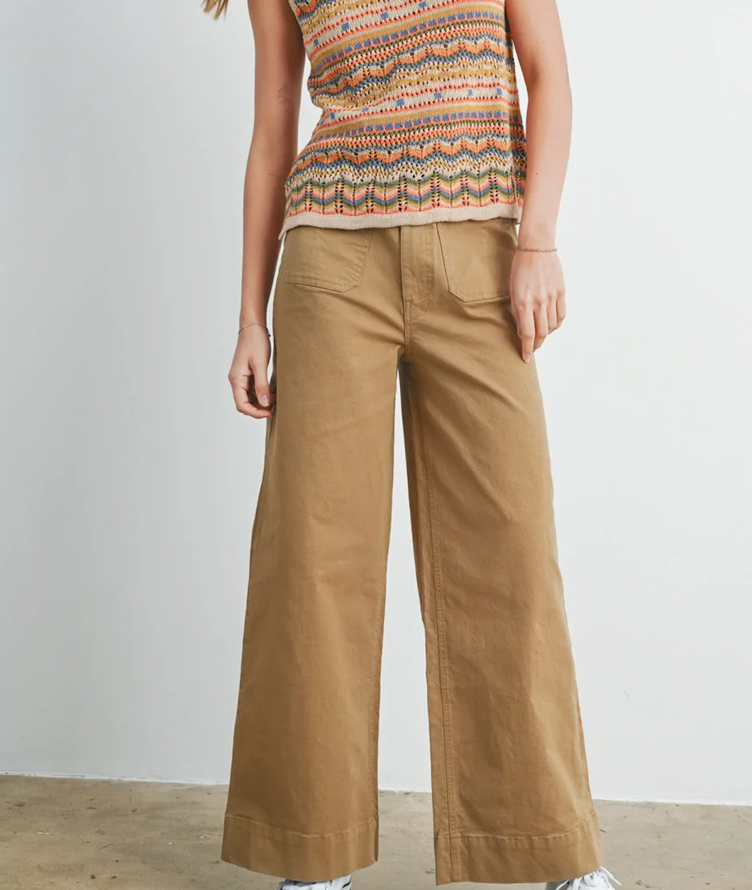 Wide Leg Khaki Pants