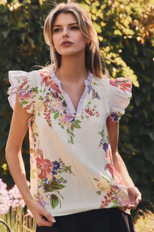 Odette Floral Top