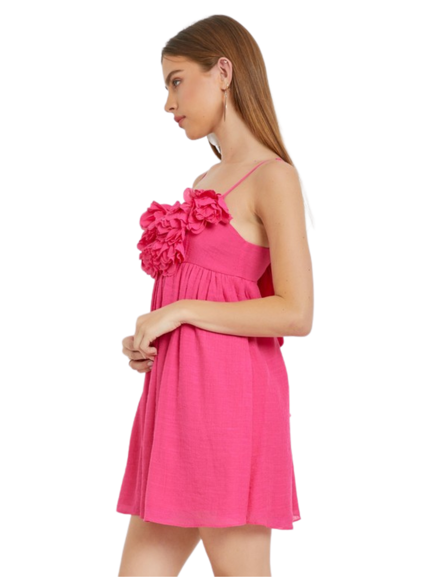 Rose Dreams Mini Dress - hot pink new