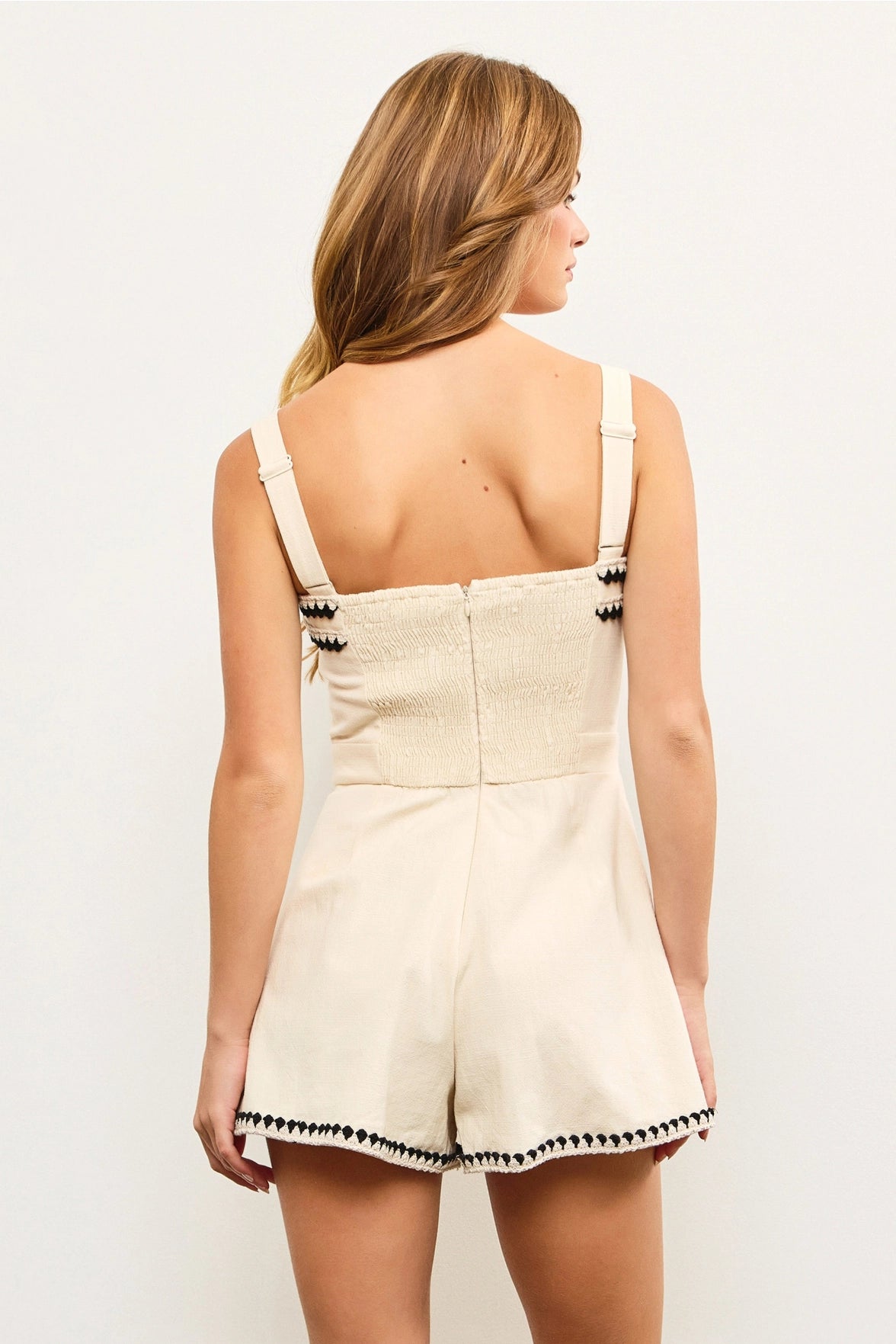 Embroidered Edge Romper