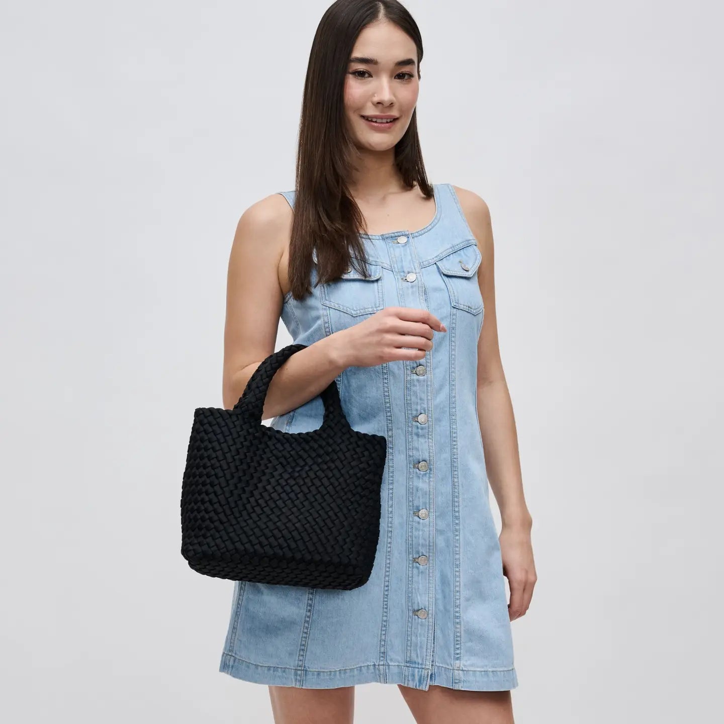 Sky's the Limit - Small Woven Neoprene Crossbody- Black