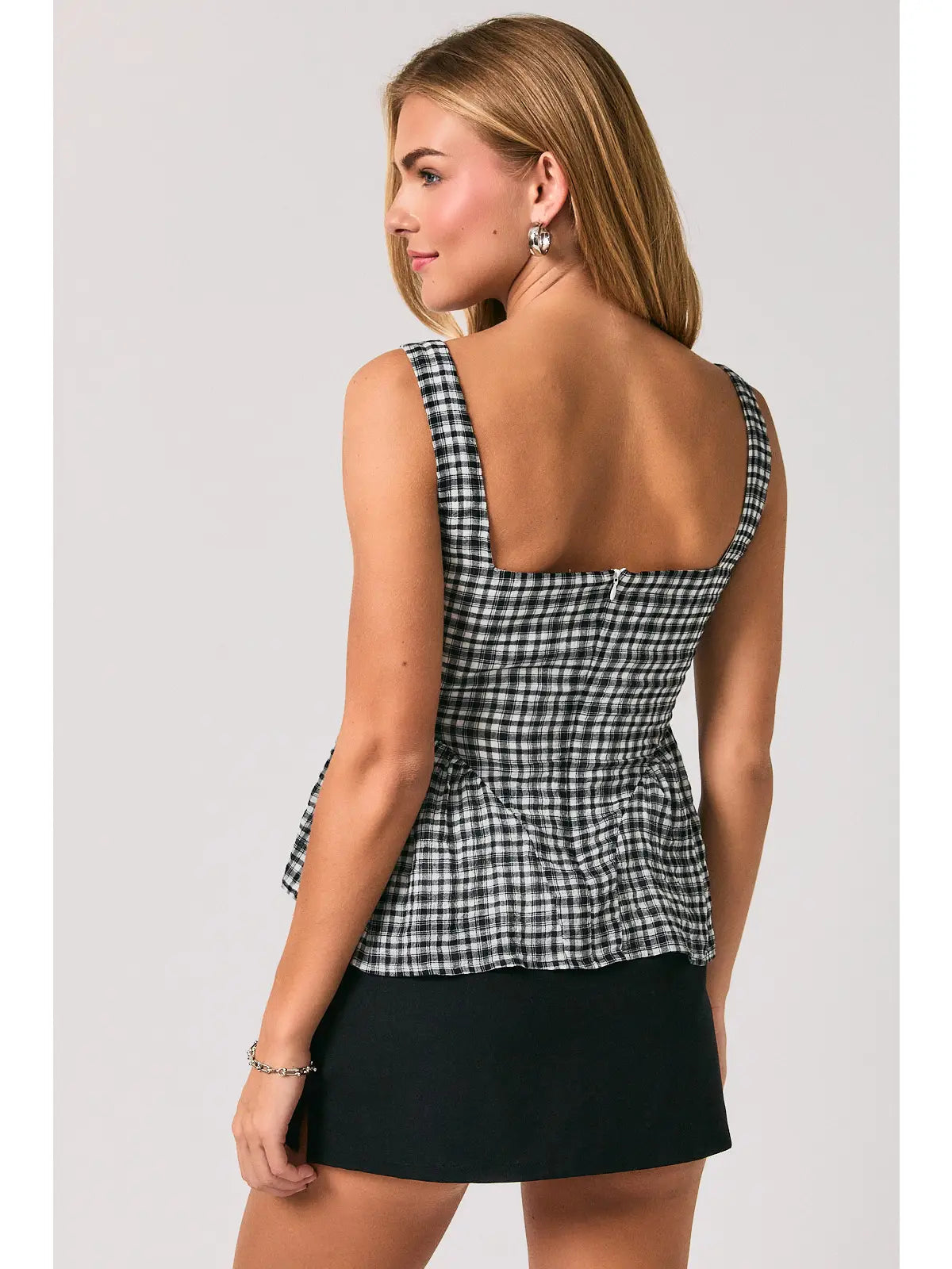 Square Neck Peplum Top