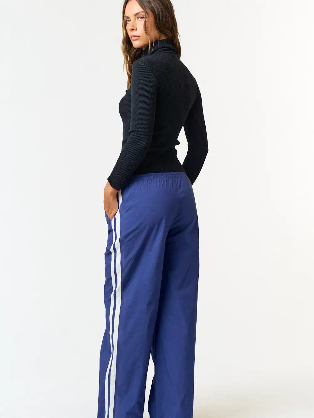 Nylon Contrast Stripe Track Pants