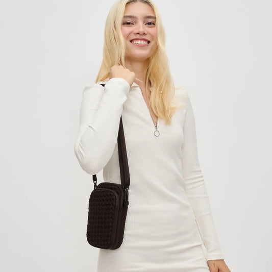 Divide & Conquer Woven Neoprene Crossbody - Brown