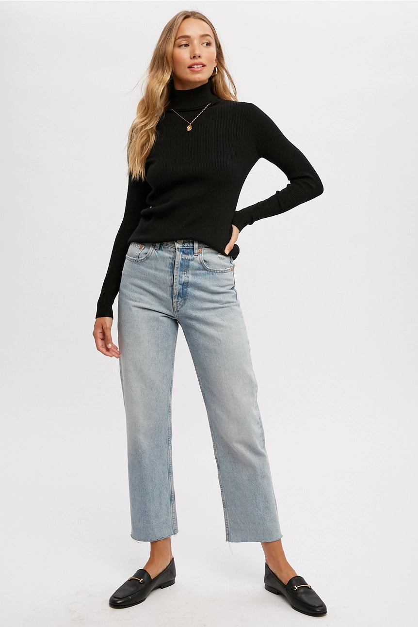 Essential Ribbed Turtleneck (black, cream, terracotta)