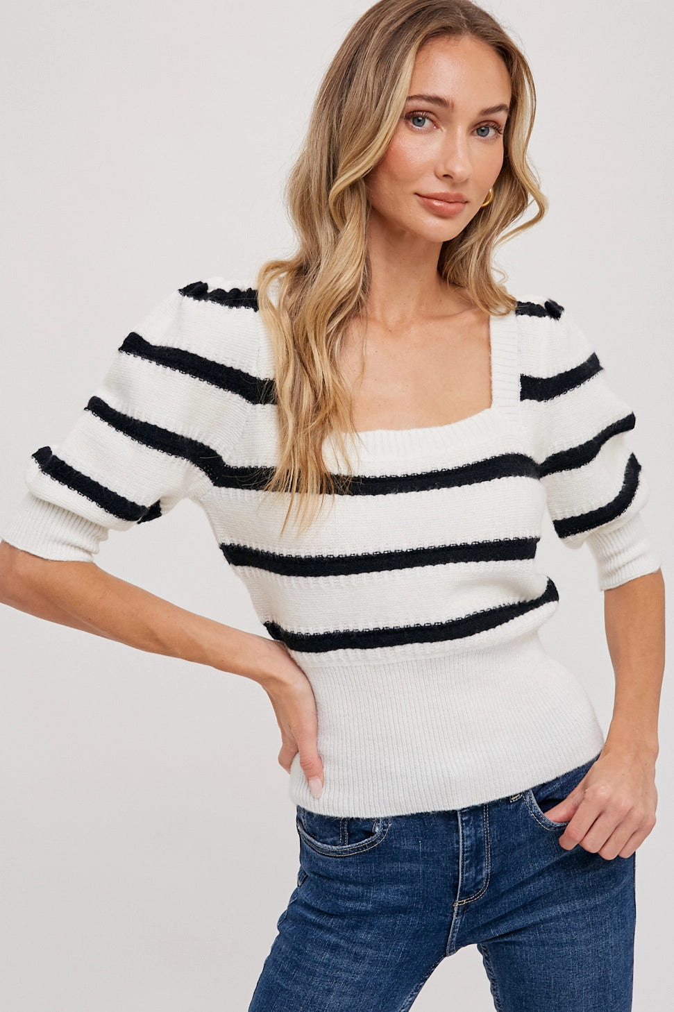 Sweater Puff Sleeve Top