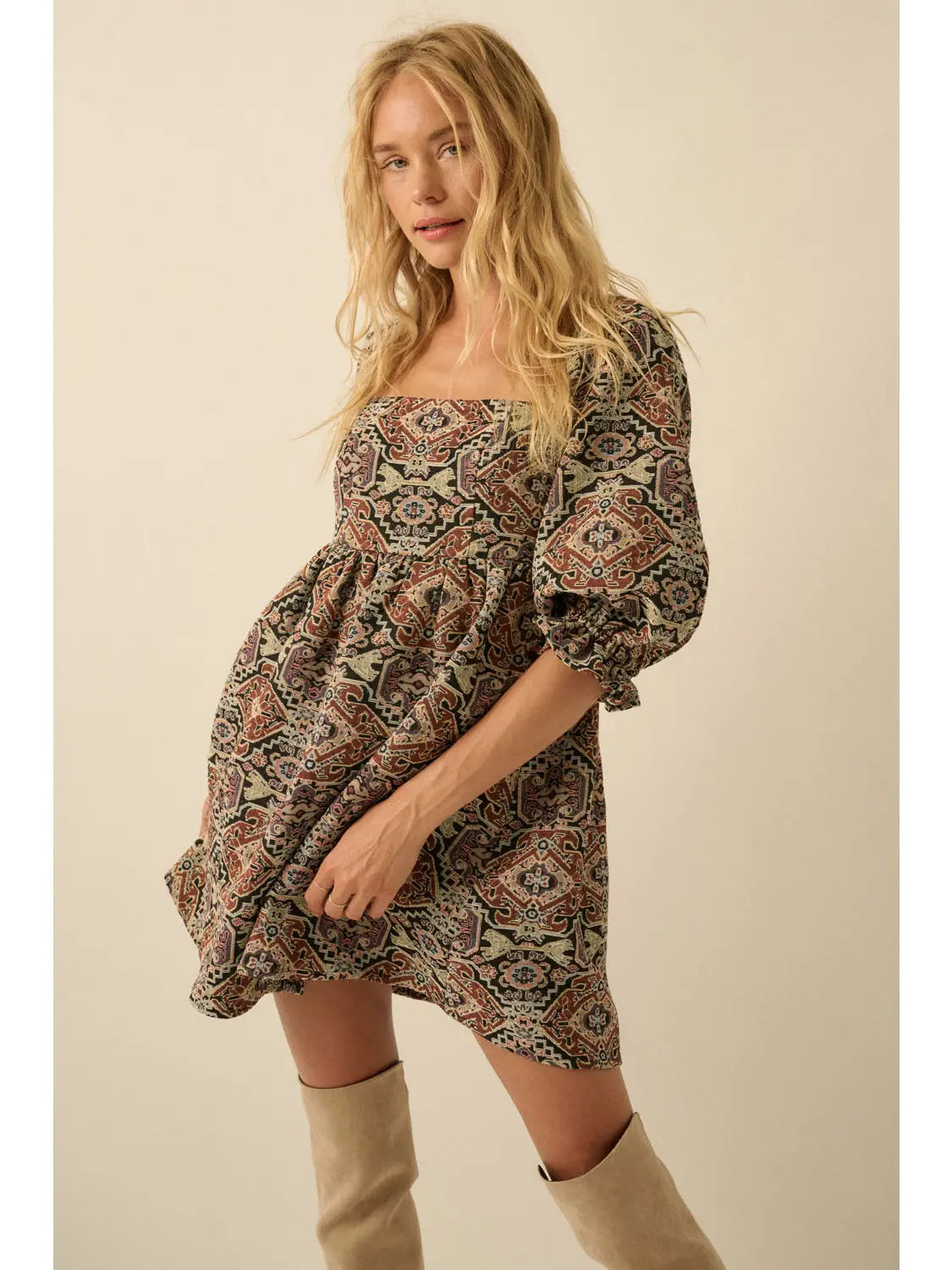 Mia Tapestry Babydoll Dress