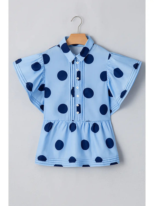 Freya Polkadot Ruffle Blouse