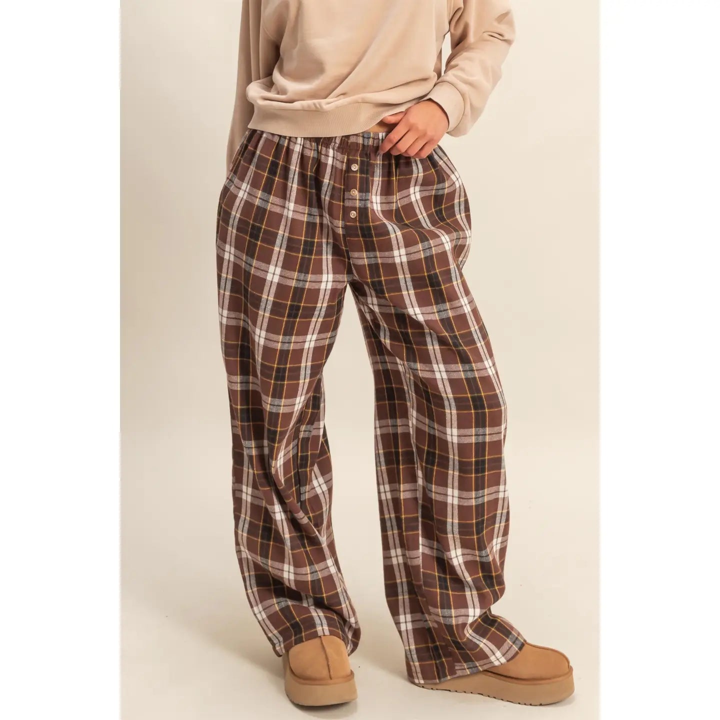 Flannel Wide Leg Lounge Pants