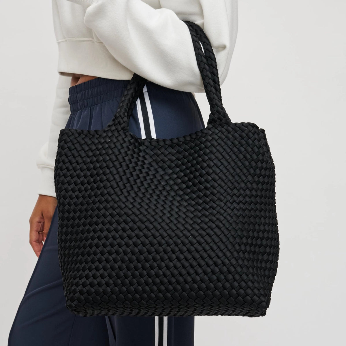 Sky's the Limit - Medium Woven Neoprene Tote - Black