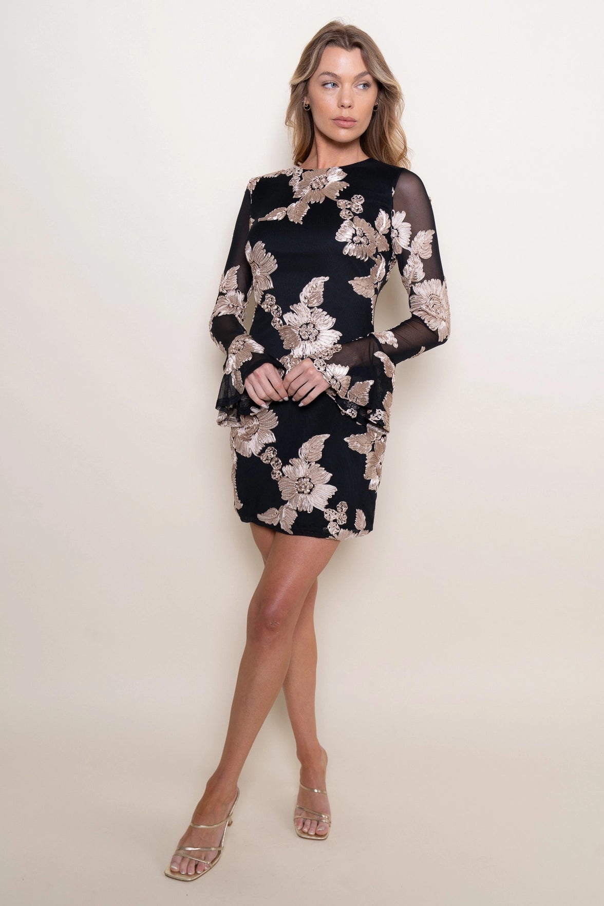 Bell Sleeve Soutache Dress