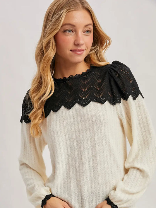 Kate Lace Trimmed Top