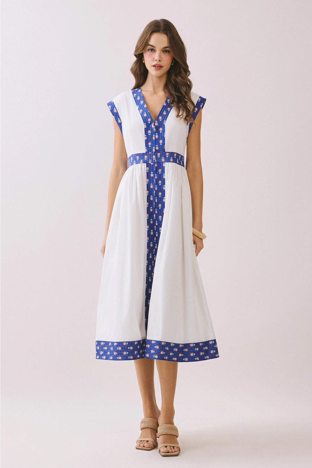 Brinley Contrast Trim Midi Dress