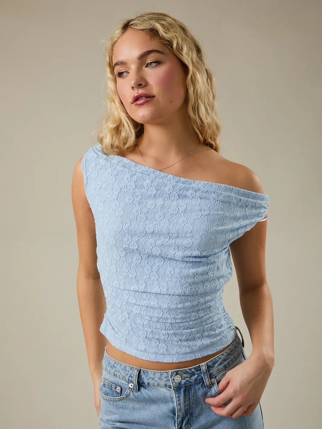 Off Shoulder Double Lined Lace Top