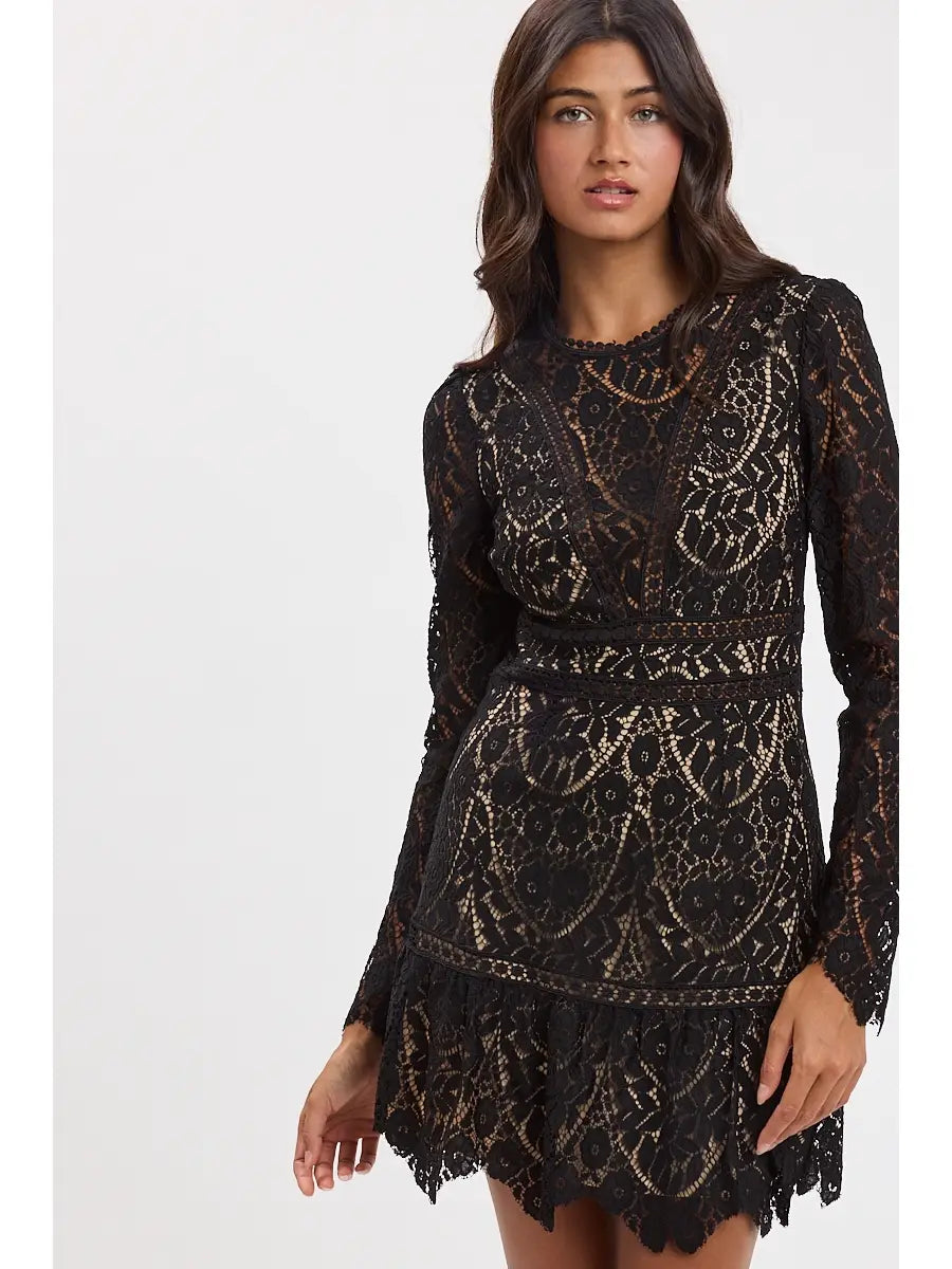Brooks Long Sleeve Embroidered Dress