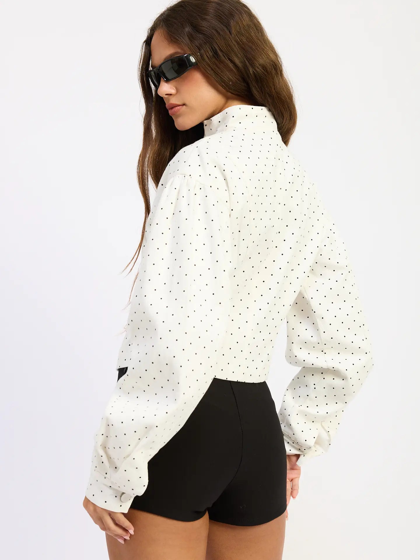 Kimberly Polka Dot Zip Up Jacket