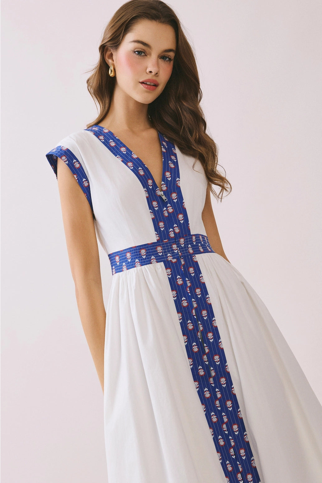 Brinley Contrast Trim Midi Dress