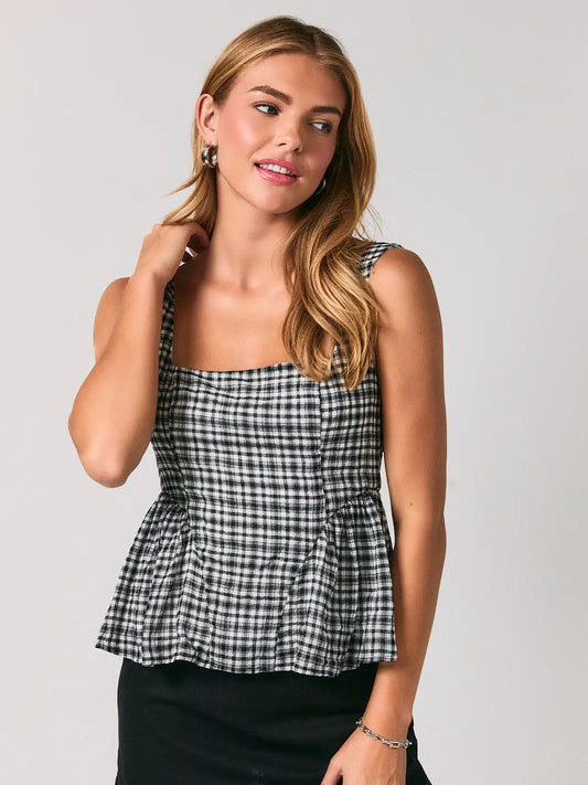 Square Neck Peplum Top