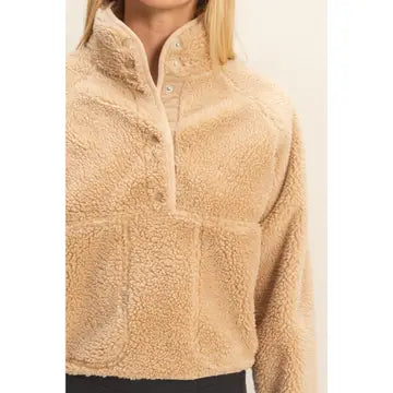 Dori Sherpa Half Snap Jacket with Pockets
