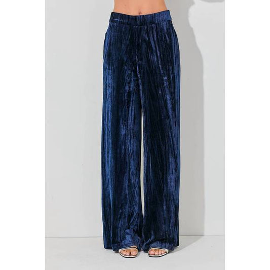 Crushed Velvet Pants - Midnight