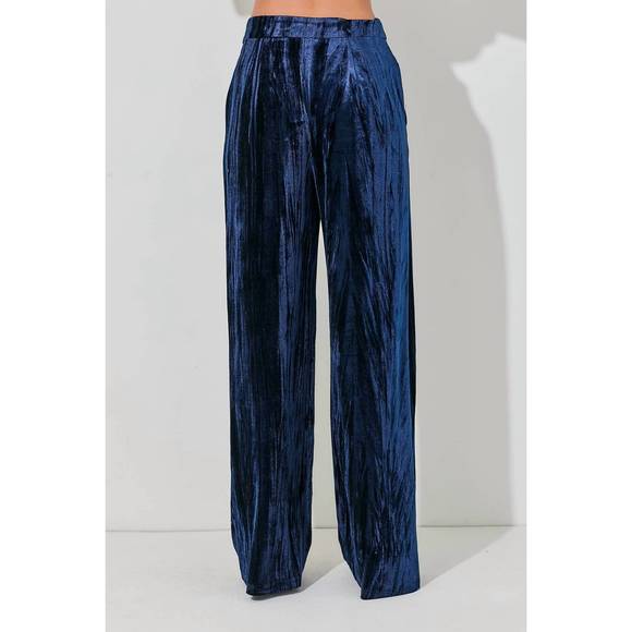 Crushed Velvet Bustier Top - Midnight