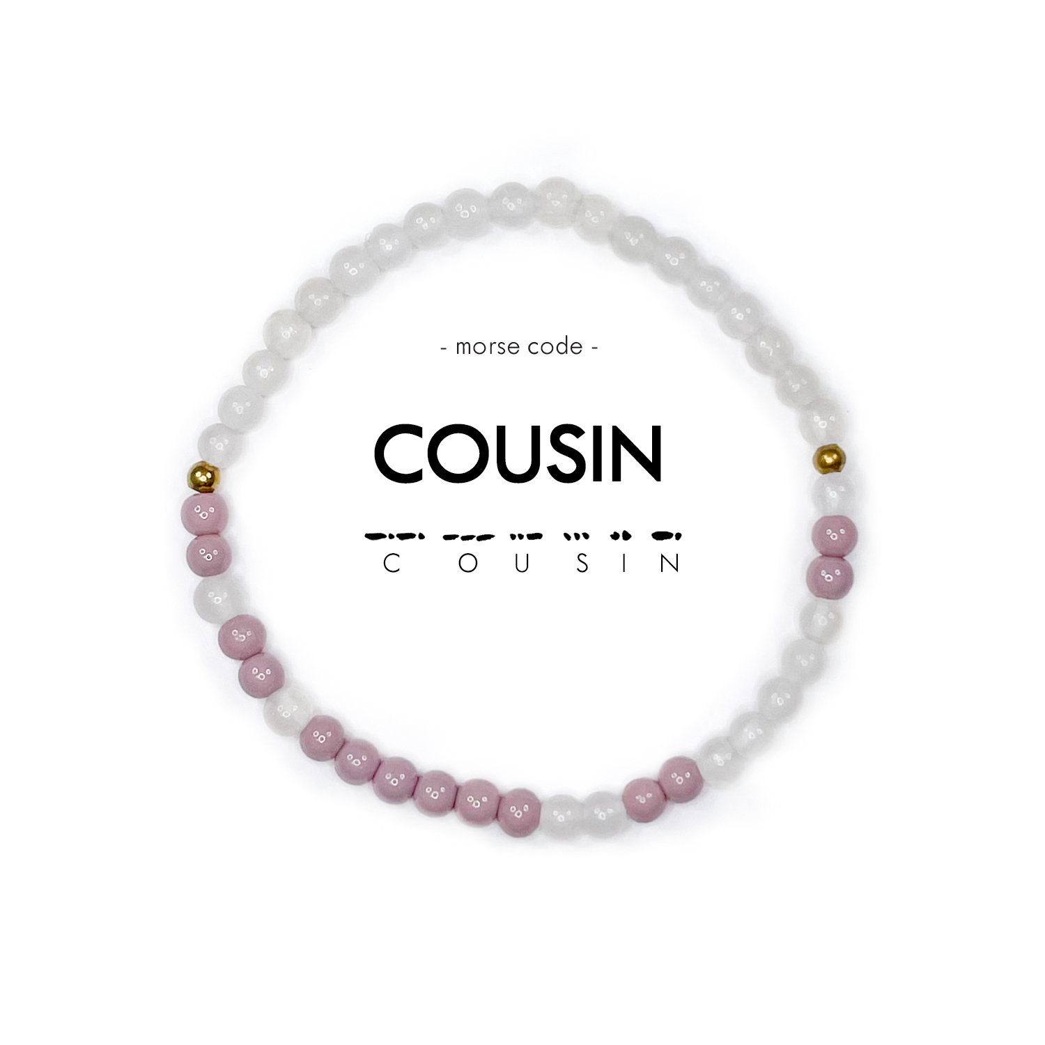 Morse Code Bracelet l COUSIN: Clear & Lilac